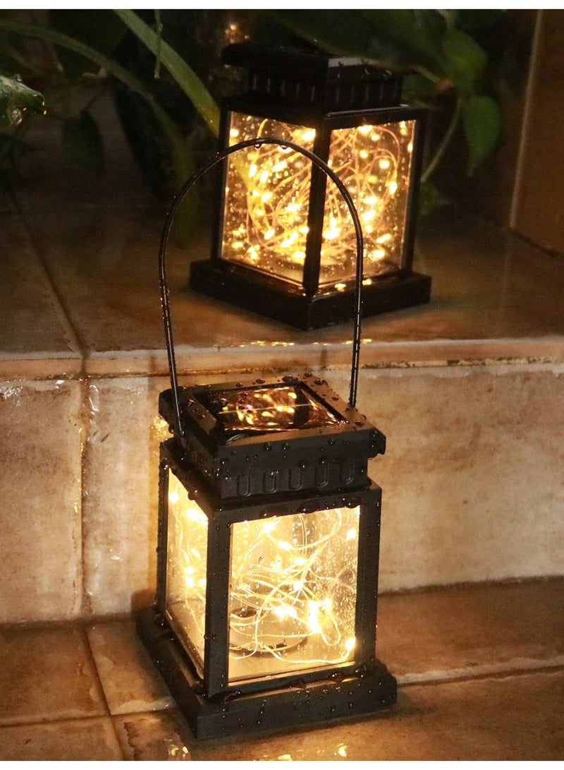 فانوس معلق يعمل بالطاقة الشمسية، مصباح LED للحديقة والفناء والممر والشرفة، مقاوم للماء مع أضواء خيالية، ديكور حفلات وكريسماس ومناسبات خارجية - Image 5