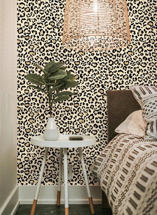 Naphite Leopard Wallpaper Cheetah Print Self Adhesive Wallpaper 78.7inL17.3inW Vintage Contact Paper for Cabinets Liners Waterproof Bathroom Funky Room Decor Removable Brown Cheetah Contact Paper - Image 3