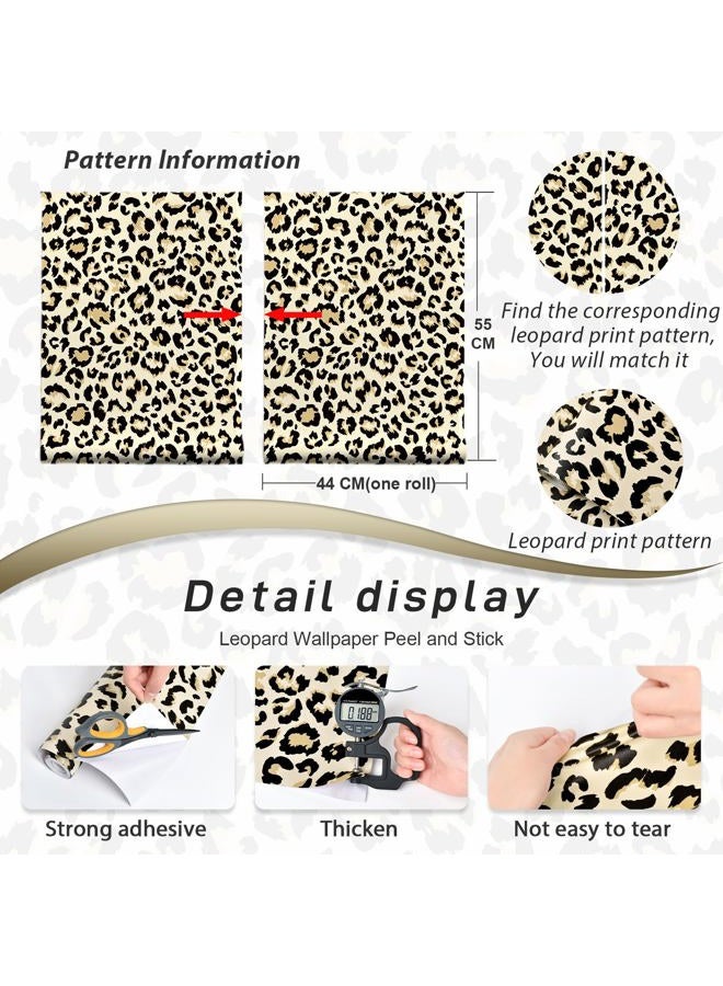 Naphite Leopard Wallpaper Cheetah Print Self Adhesive Wallpaper 78.7inL17.3inW Vintage Contact Paper for Cabinets Liners Waterproof Bathroom Funky Room Decor Removable Brown Cheetah Contact Paper - Image 5