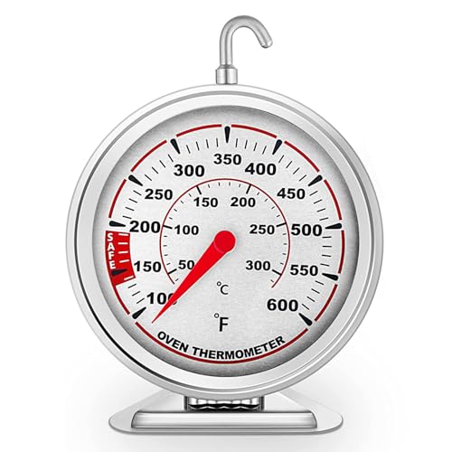 defull Oven Thermometer with Large 3" Dial | Accurate Oven Temperature Reading | Dual Scale 100°F-600°F & -40°C-310°C | for Gas/Electric Ovens, Grill, BBQ, Baking, Meat - Image 1