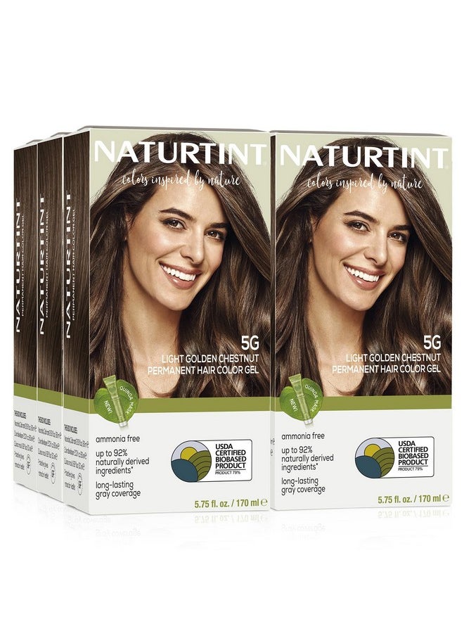 NATURTINT Permanent Hair Color 5G Light Golden Chestnut (Pack Of 6) Ammonia Free Vegan Cruelty Free Up To 100% Gray Coverage Long Lasting Results  - Image 1