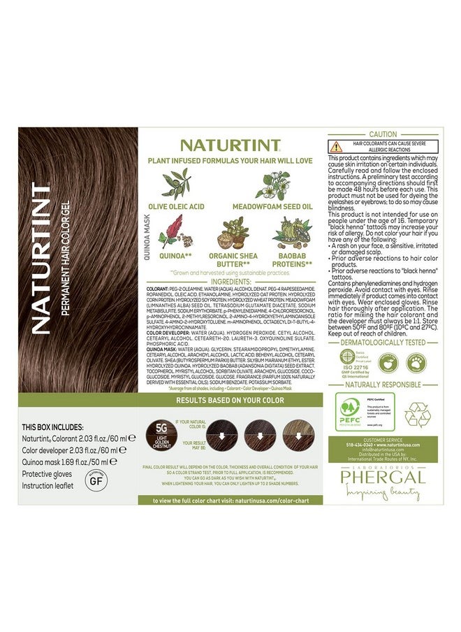 NATURTINT Permanent Hair Color 5G Light Golden Chestnut (Pack Of 6) Ammonia Free Vegan Cruelty Free Up To 100% Gray Coverage Long Lasting Results  - Image 4