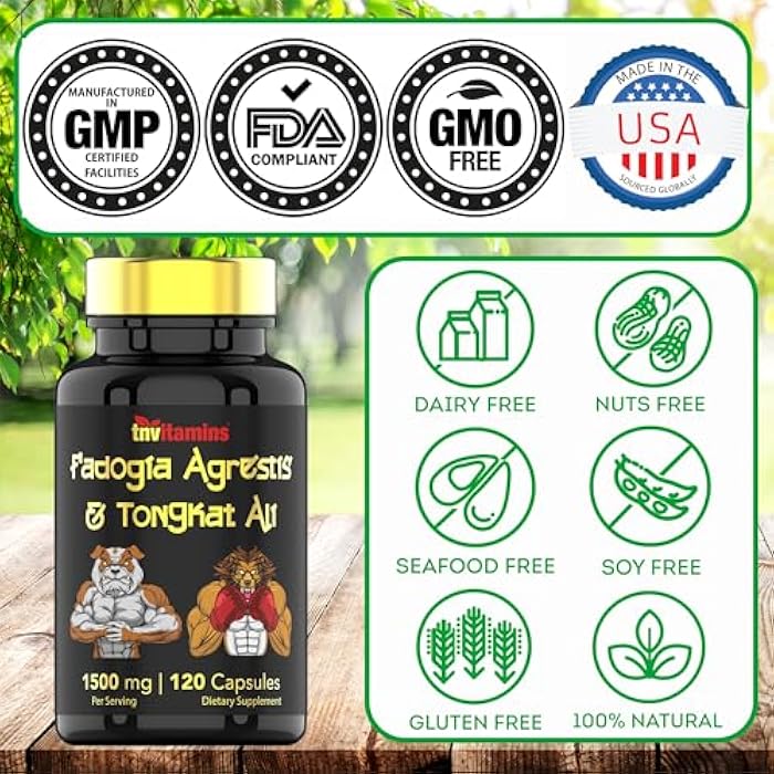tnvitamins Fadogia Agrestis & Tongkat Ali Supplement: 1500mg - 120 Capsules | 750mg Each of Tongkat Ali (Longjack) & Fadogia | Ultra-Potent Formula For Men For Sports Nutrition, Athletic Performance, & Muscles* - Image 5