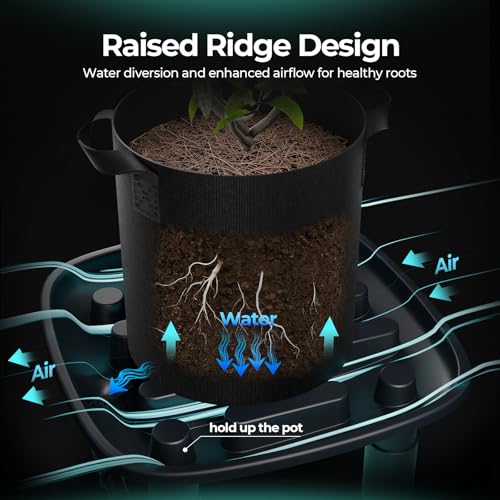 MARS HYDRO Auto Drainage System with Water Pump, 4 Elevated Runoff Trays & 4-Pack 5 Gallon Grow Bags, Plant Drainage Saucers for Indoor Plants Grow Tents - Image 3