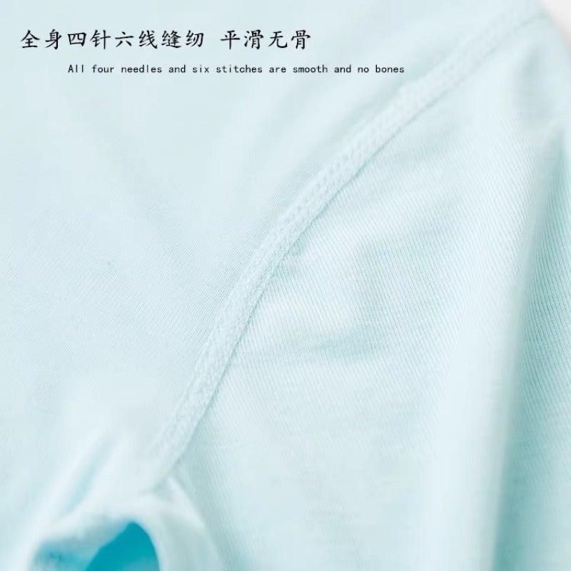 Children'S T-Shirt Non-Fluorescent Baby'S Seamless Belly Pajamas Top Boys And Girls Modal Thin Vest Short Sleeve - Image 4