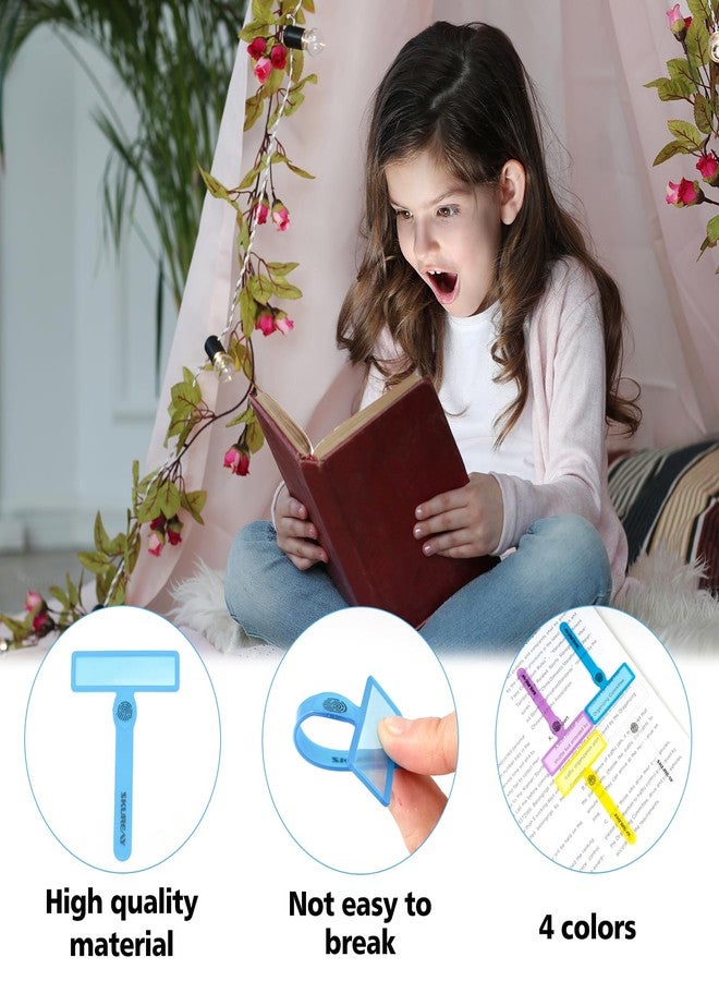 Skureay 36 Pcs Guided Reading Strips, Dyslexia Tools for Kids, Colorful Text Overlays for Early Readers, ADHD Finger Trackers Highlight (24 Wands and 12 Removable Rings) - Image 3