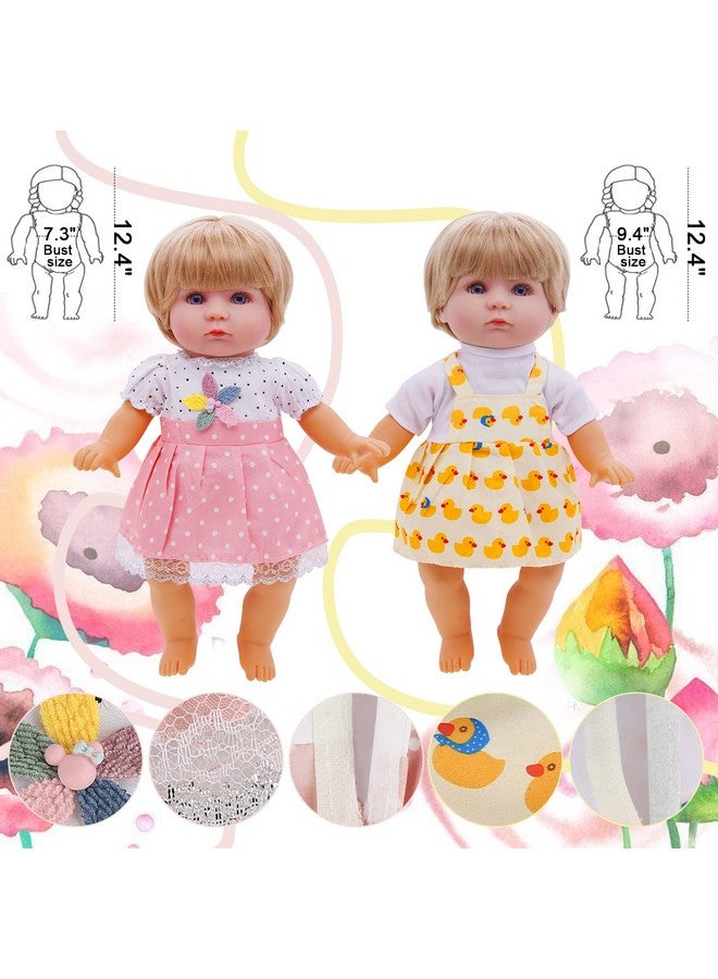 Digabi Girl Doll Clothes And Accessories Gift - 8 Pcs Alive-Baby Doll Clothes Dress Outfits For 12 Inch Dolls, 6 Complete Sets Clothing Of Dresses Cloak Onesies Pajamas … - Image 5