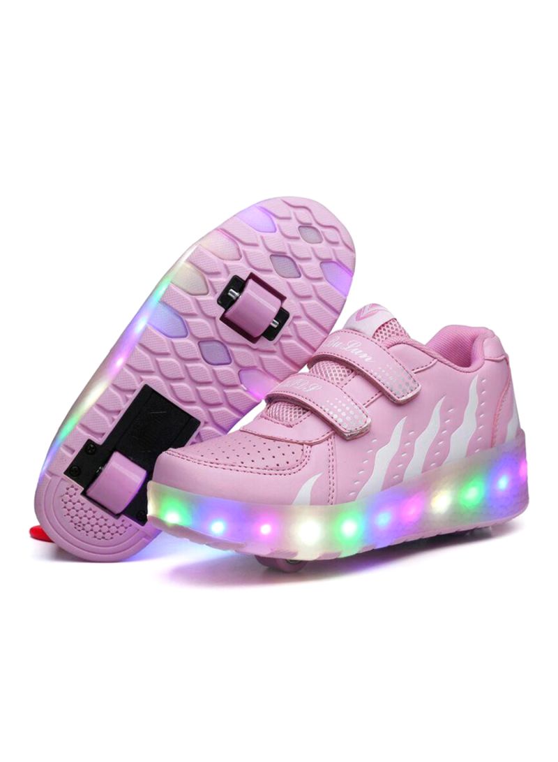 HUSK'SWARE Roller Skates Shoes Rechargeable Skates Shoes With Double Wheels Sport Sneaker Outdoor Luminous Shoes for LED Light Up Wheel Shoes for Kids - Image 1