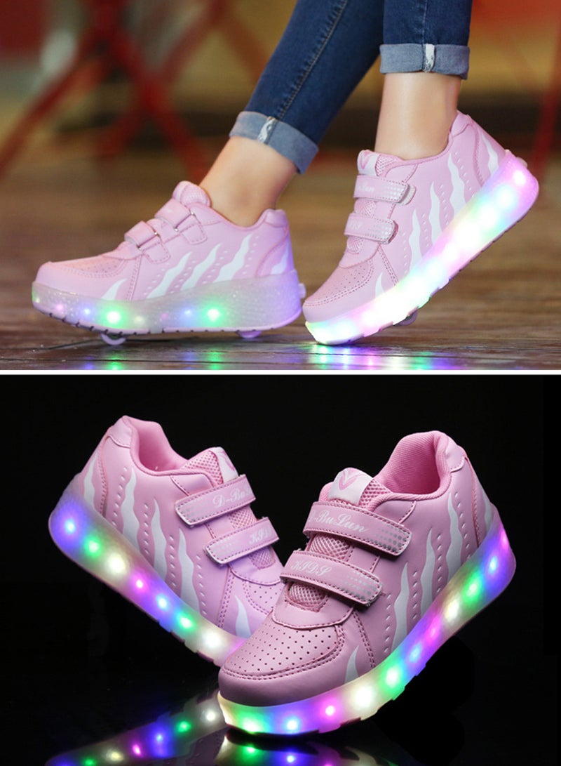 HUSK'SWARE Roller Skates Shoes Rechargeable Skates Shoes With Double Wheels Sport Sneaker Outdoor Luminous Shoes for LED Light Up Wheel Shoes for Kids - Image 4