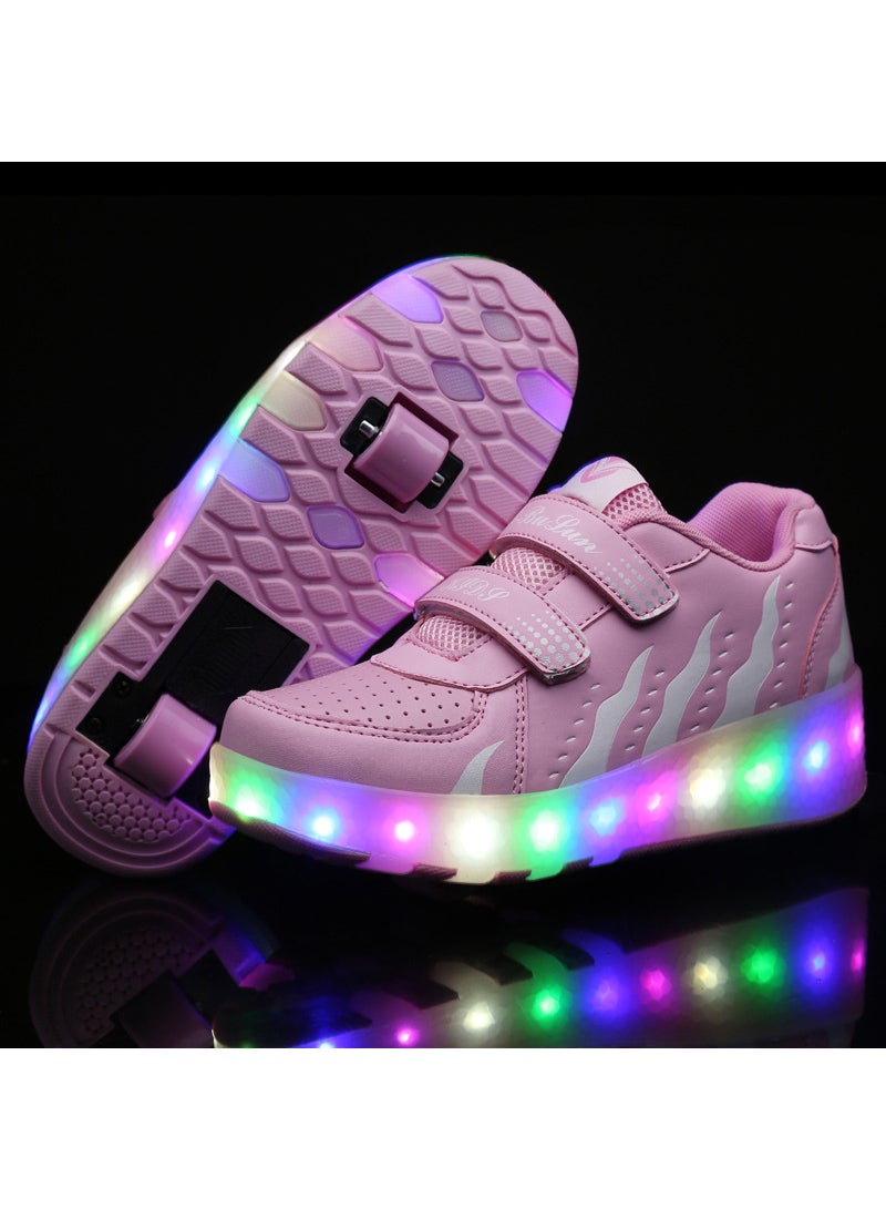 HUSK'SWARE Roller Skates Shoes Rechargeable Skates Shoes With Double Wheels Sport Sneaker Outdoor Luminous Shoes for LED Light Up Wheel Shoes for Kids - Image 5