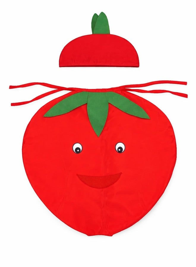 EthnicAlive Smiley Tamato Fruit and Vegetable Cosplay Costume Outfit For Kids Girls, Boys | Halloween Fruits Dress (Red2, 5 Year To 6 Year) - Image 1