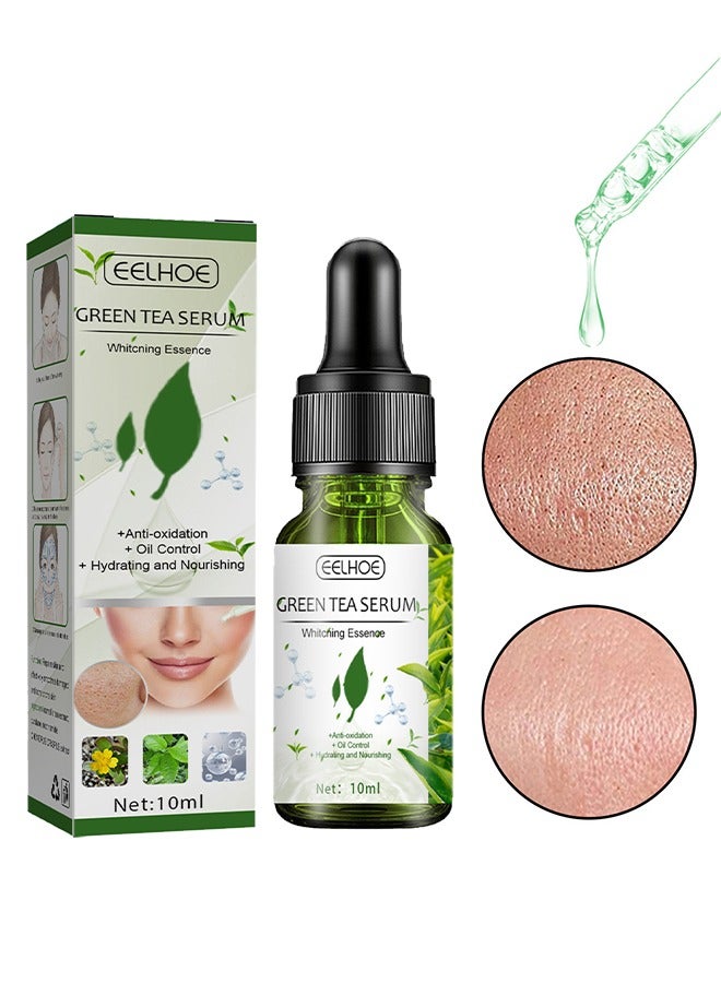 EELHOE Green Tea Serum,Pore Shrinking Rejuvenates The Skin Moisturizing And Gently Shrinks,Anti-oxidation ,Oil control,hydrating and nourishing,Whitching Essenge (10ml） - Image 1