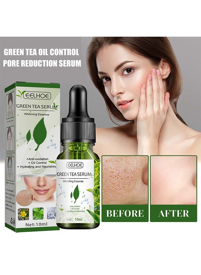 EELHOE Green Tea Serum,Pore Shrinking Rejuvenates The Skin Moisturizing And Gently Shrinks,Anti-oxidation ,Oil control,hydrating and nourishing,Whitching Essenge (10ml） - Image 2