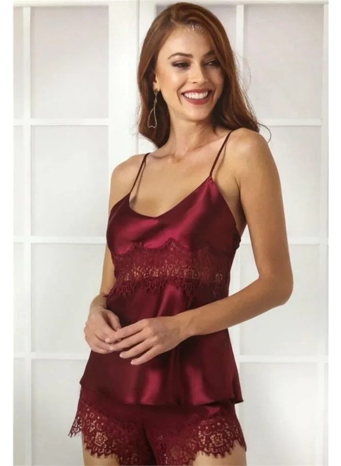 بيير كاردان 435 Shorts Set - Claret Red