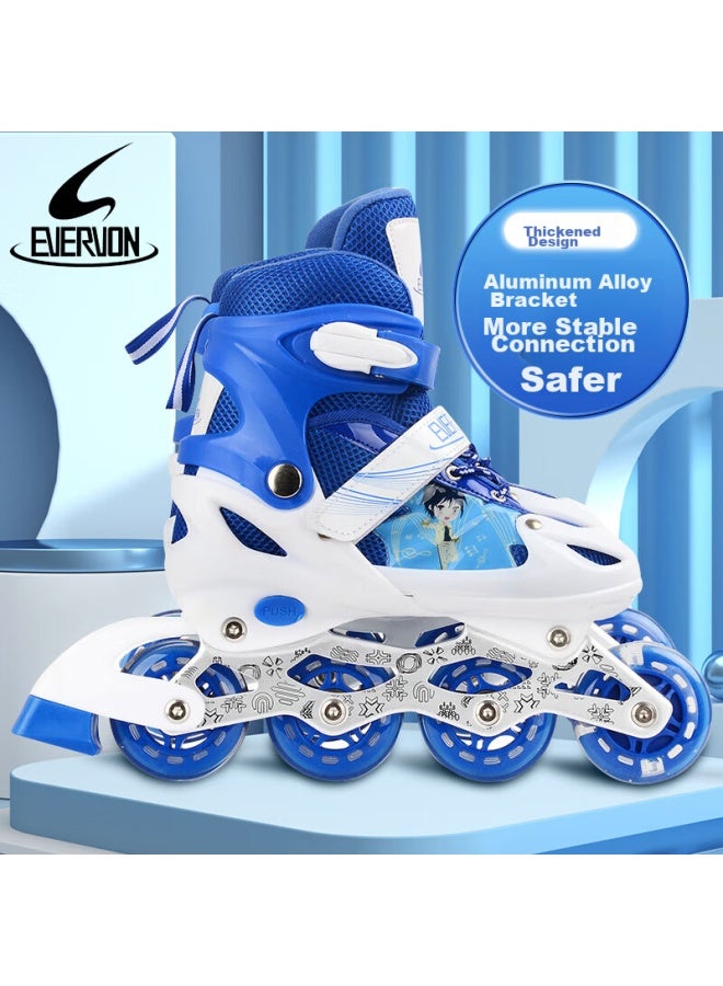 Evervon Roller Skates For Children, Inline Skates For Boys And Girls, Roller Skates Kj-337 Blue With Protective Gear And Helmet, Size S Fits 31-34 - Image 5