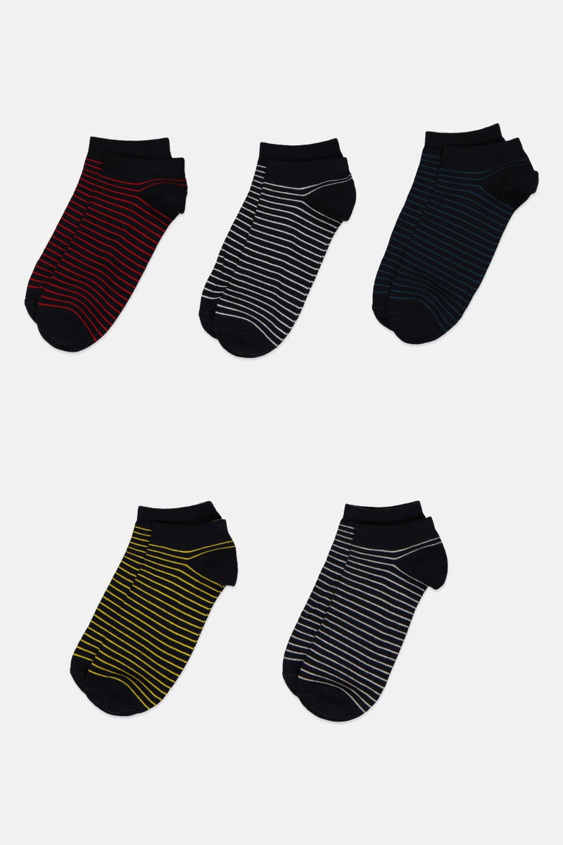 Rocawear Men 5 Pairs Stripes Ankle Socks, Multicolor - Image 3