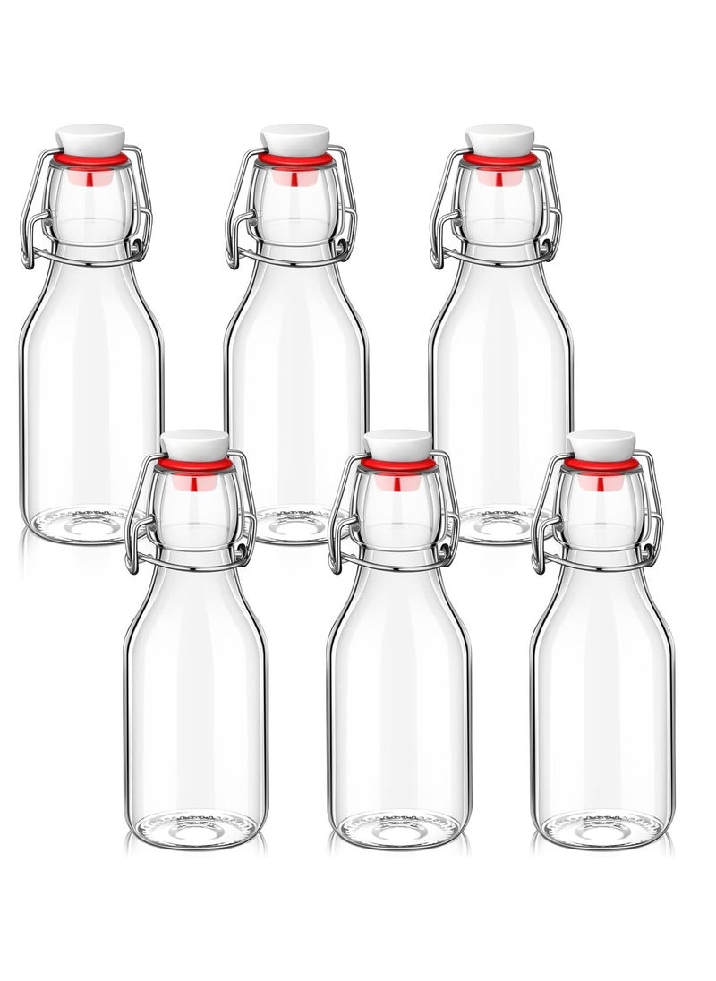 Generic - Flip Top Glass Bottles with Caps  Bottles Clear Swing Top Glass Bottles Vinegar Bottles with Stoppers Airtight Lids for Wedding Themed Baby Shower Christmas Gifts (6 Pcs,3.38 oz) - Image 1