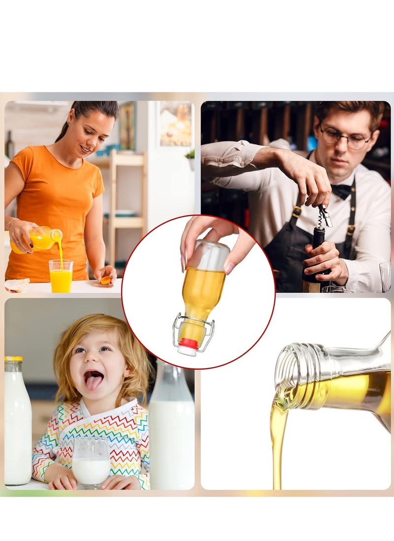 Generic - Flip Top Glass Bottles with Caps  Bottles Clear Swing Top Glass Bottles Vinegar Bottles with Stoppers Airtight Lids for Wedding Themed Baby Shower Christmas Gifts (6 Pcs,3.38 oz) - Image 1