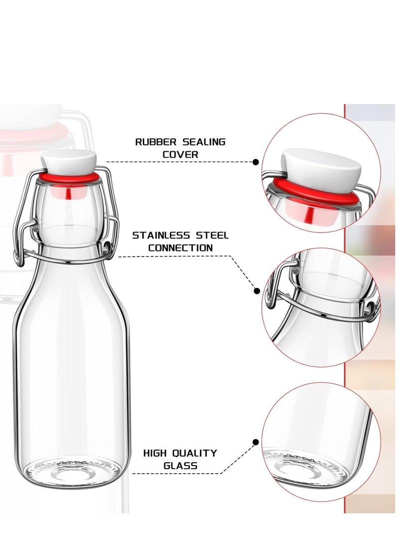 Generic - Flip Top Glass Bottles with Caps  Bottles Clear Swing Top Glass Bottles Vinegar Bottles with Stoppers Airtight Lids for Wedding Themed Baby Shower Christmas Gifts (6 Pcs,3.38 oz) - Image 1