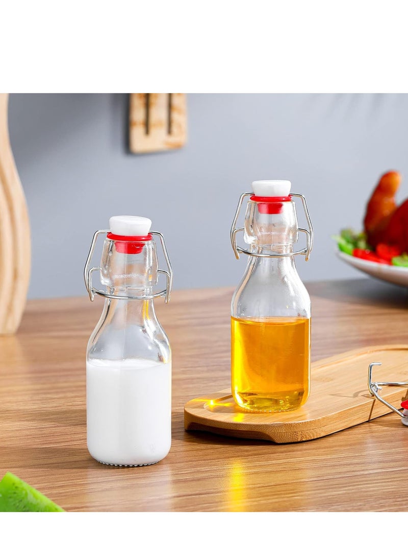 Generic - Flip Top Glass Bottles with Caps  Bottles Clear Swing Top Glass Bottles Vinegar Bottles with Stoppers Airtight Lids for Wedding Themed Baby Shower Christmas Gifts (6 Pcs,3.38 oz) - Image 1