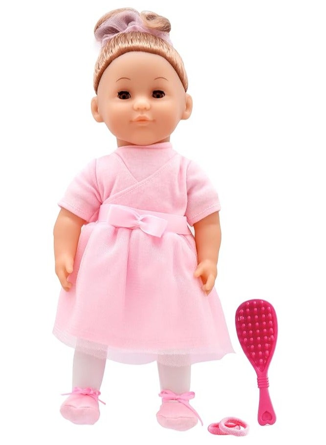 dolls world Charlotte Ballerina Doll by Peterkin – 14" Soft Body Doll with Brown Hair, Deluxe Ballet Outfit, Shoes & Accessories – Ages 18 Months+ - Image 1