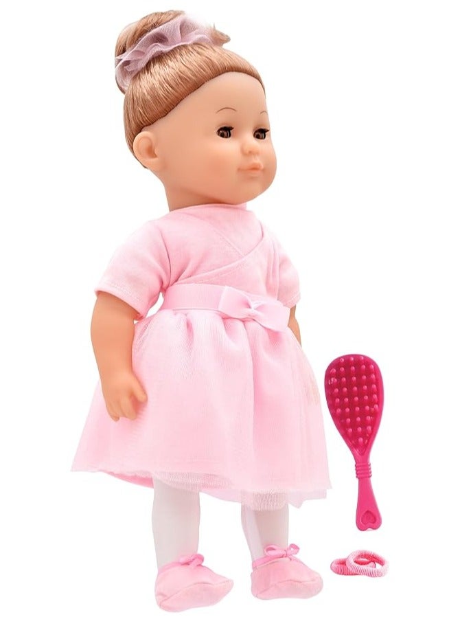 dolls world Charlotte Ballerina Doll by Peterkin – 14" Soft Body Doll with Brown Hair, Deluxe Ballet Outfit, Shoes & Accessories – Ages 18 Months+ - Image 3