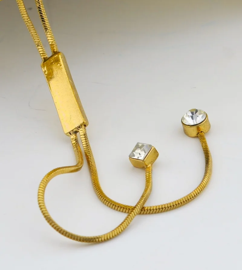 KOTON Gold Color Metal Shiny Stone Necklace 42CM