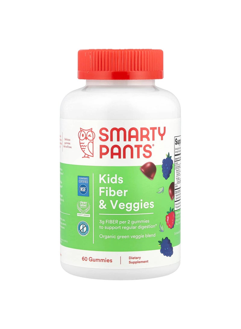 Kids Fiber & Veggies Gummies, Mixed Berry, 60 Gummies