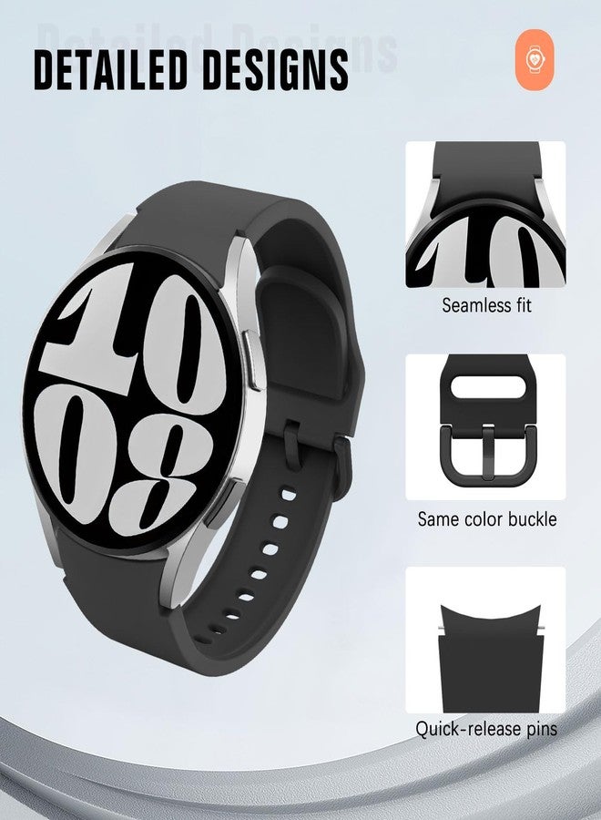MoKo Compatible with Samsung Galaxy Watch 6 5 4 Band 40mm 44mm,Galaxy Watch 5 Pro Band 45mm,Galaxy Watch 6 Classic Band,Galaxy Watch 4 Classic Band,20mm Silicone Sport Strap Wristband Women Men,Black - Image 5