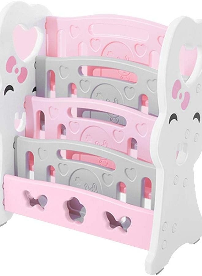 RBWTOYS Bookshelf Storage Box Floor-Standing 4 Layers Plastic Bedroom Child Washable,2 Colours, 2 Styles ( Size : 80X42.3X90CM)