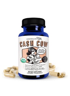 LEGENDAIRY Milk Cash Cow Lactation Supplement, Moringa, Alfalfa, and Goat's Rue Breastfeeding Supplement for Milk Supply Increase, Fenugreek-Free, Certified Organic, Vegan, Non-GMO, 60 Capsules  - Image 1