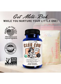 LEGENDAIRY Milk Cash Cow Lactation Supplement, Moringa, Alfalfa, and Goat's Rue Breastfeeding Supplement for Milk Supply Increase, Fenugreek-Free, Certified Organic, Vegan, Non-GMO, 60 Capsules  - Image 2