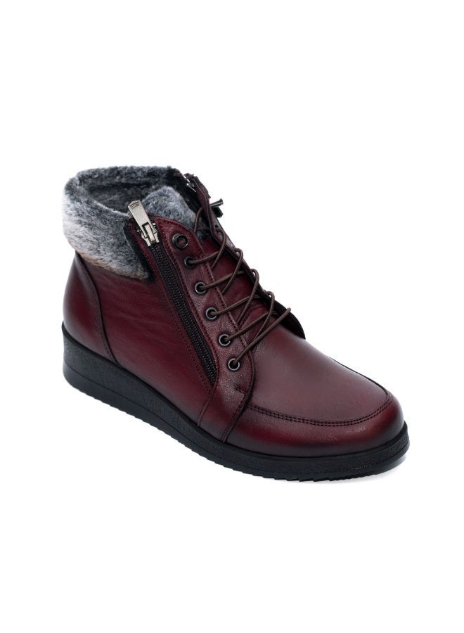 Levent Genuine Leather Women Half Boot With Fur - Image 1