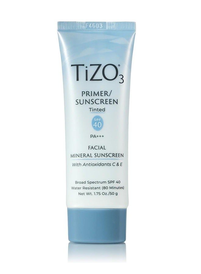 Tizo 3 Primer Sunscreen 50g, Tinted, SPF 40 PA++++, Facial Mineral Sunscreen - Image 1