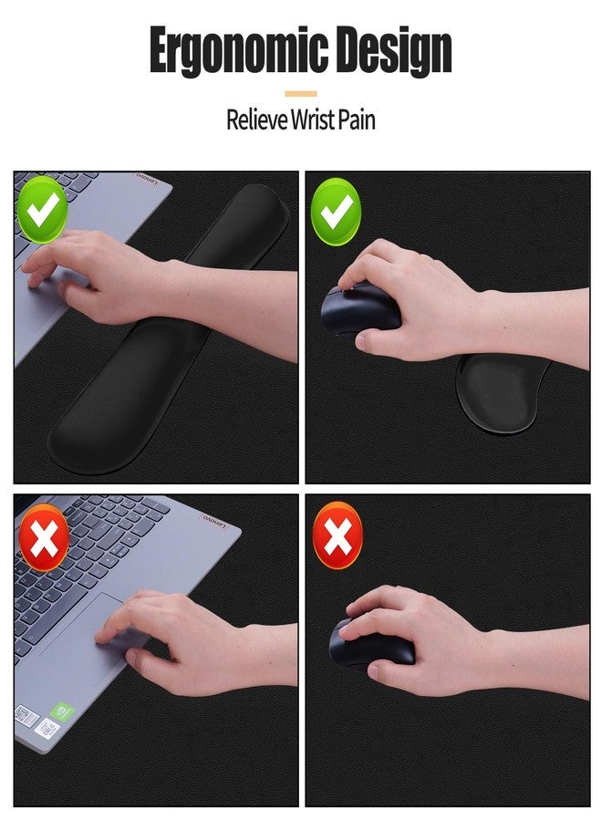 بلوس وسادة مكتب جلدية، وسادة ماوس، حصيرة حماية مكتب مانعة للانزلاق، ورق نشاف مكتب جلدي، وسادة مكتب كمبيوتر، حصيرة مكتب مقاومة للماء للمنزل والمكتب والديكور - أسود (31.5 × 15.7 بوصة) - Image 3