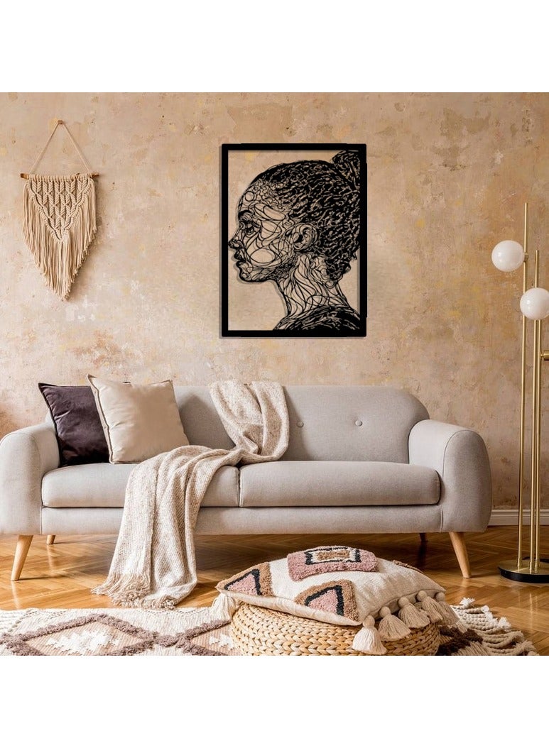 Metal Abstract Face Metal Wall Art Frame - Image 1