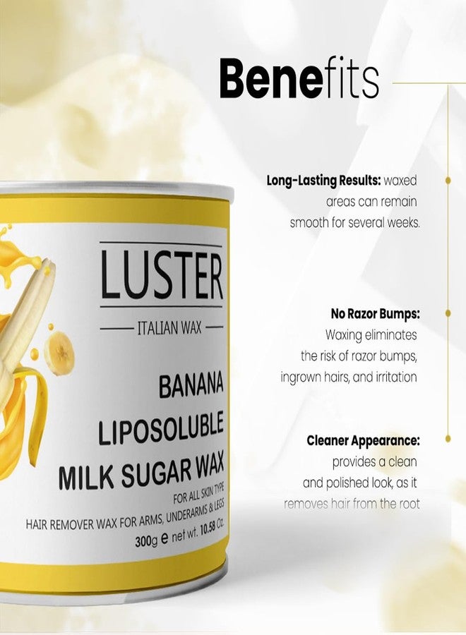لاستر شمع لوستر لإزالة الشعر برائحة الموز | لتنعيم إضافي | شمع لإزالة شعر الوجه والجسم | للنساء والرجال | لجميع أنواع البشرة | خالٍ من البارابين والكبريتات - 300 مل - Image 3