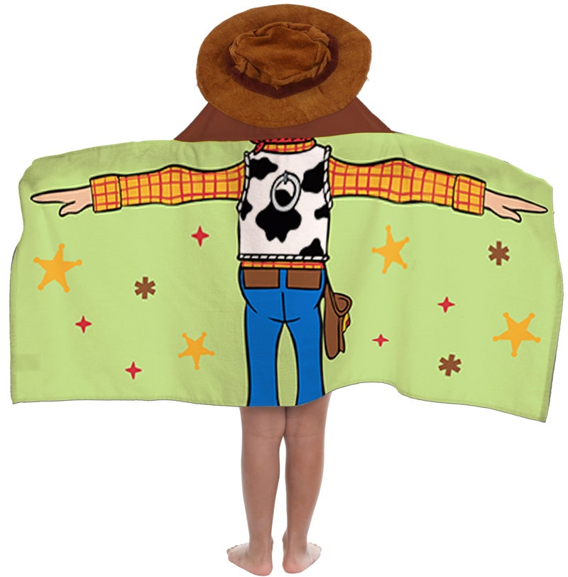 Jay Franco Kids Hooded Towel â€“ 22" x 51" Super Soft Bath Wrap with 3D Hood, Beach, Pool & Travel, Official Licensed Product, Green - Toy Story Woody - Image 1