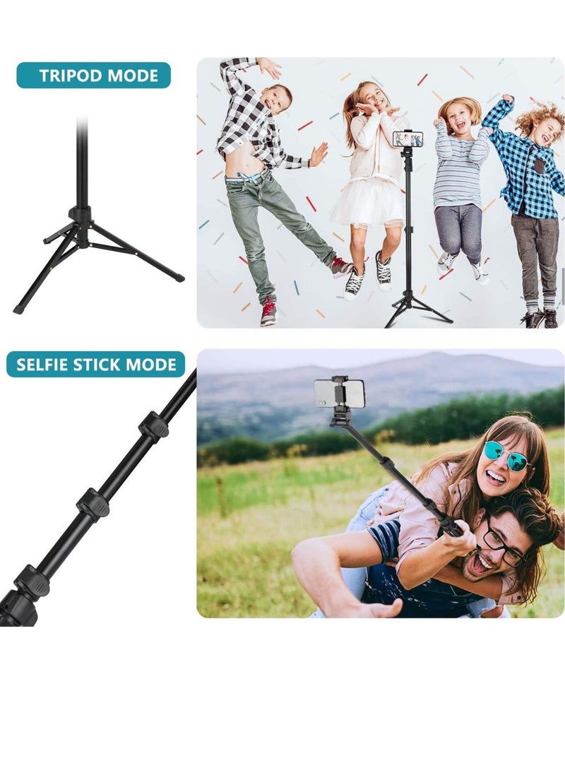 GENNEXT Extendable Selfie Stick Tripod Stand with Bluetooth Remote for iPhone Android Phone, Universal Phone Clip, Heavy Duty Aluminum, Compatible with Small Camera Black - Image 3