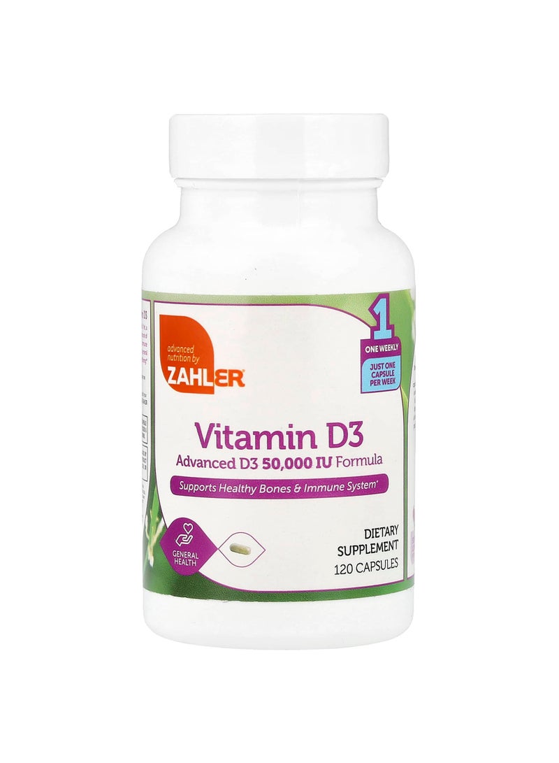 Vitamin D3, 1,250 mcg (50,000 IU), 120 Capsules