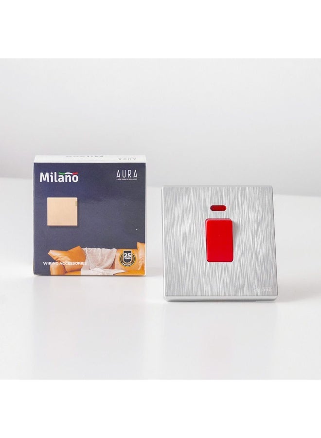 DANUBE HOME Milano 45A Dp Switch With Neon Electrical Switches Sockets Outlets For Home Appliances Office Hotel Conventional Construction Project Aura Slvr - Image 3