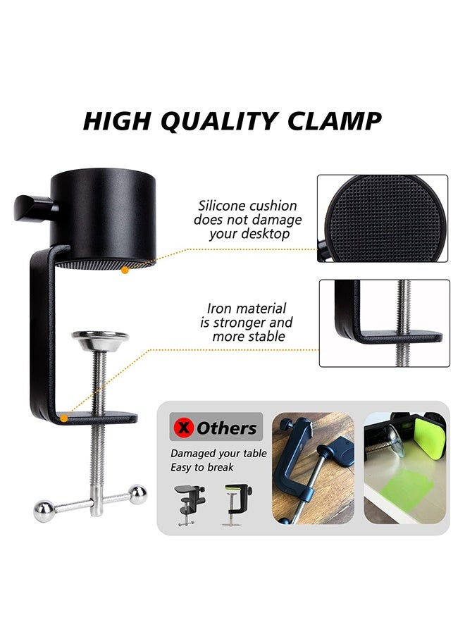 WALALLA Professional Microphone Boom Arm with Weighted Base - Universal Compatible with Blue Yeti/HyperX QuadCast/Shure MV7, Cable Management for Streaming Studio - Image 5