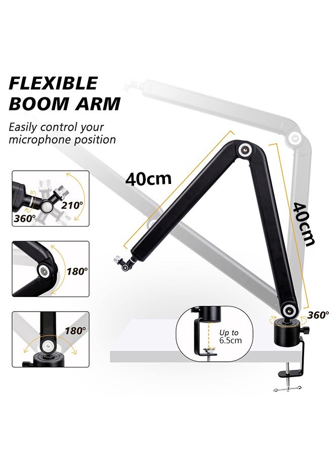 WALALLA Professional Microphone Boom Arm with Weighted Base - Universal Compatible with Blue Yeti/HyperX QuadCast/Shure MV7, Cable Management for Streaming Studio - Image 2