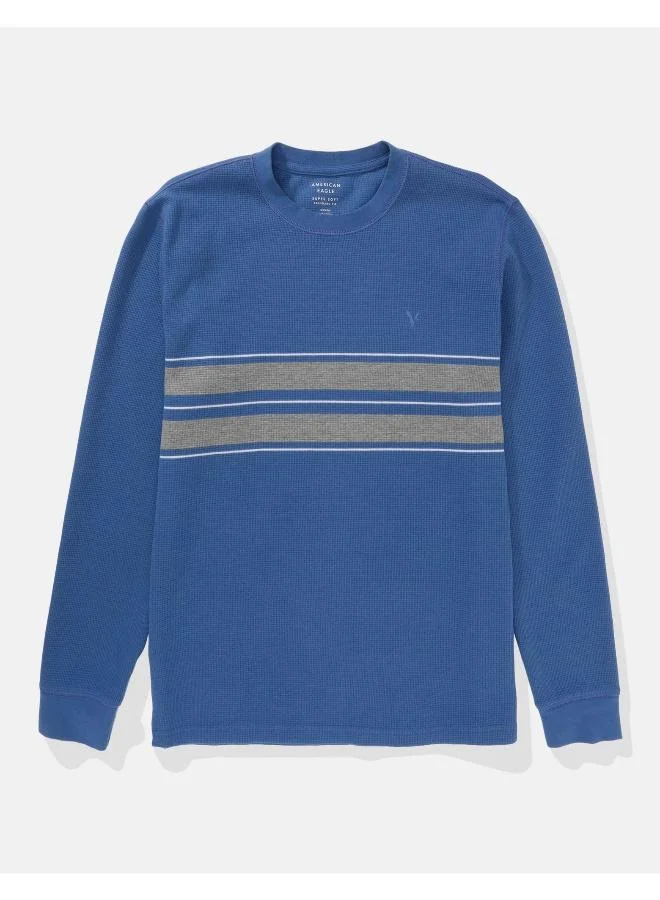 American Eagle Color Block Crew Neck Sweatshirt