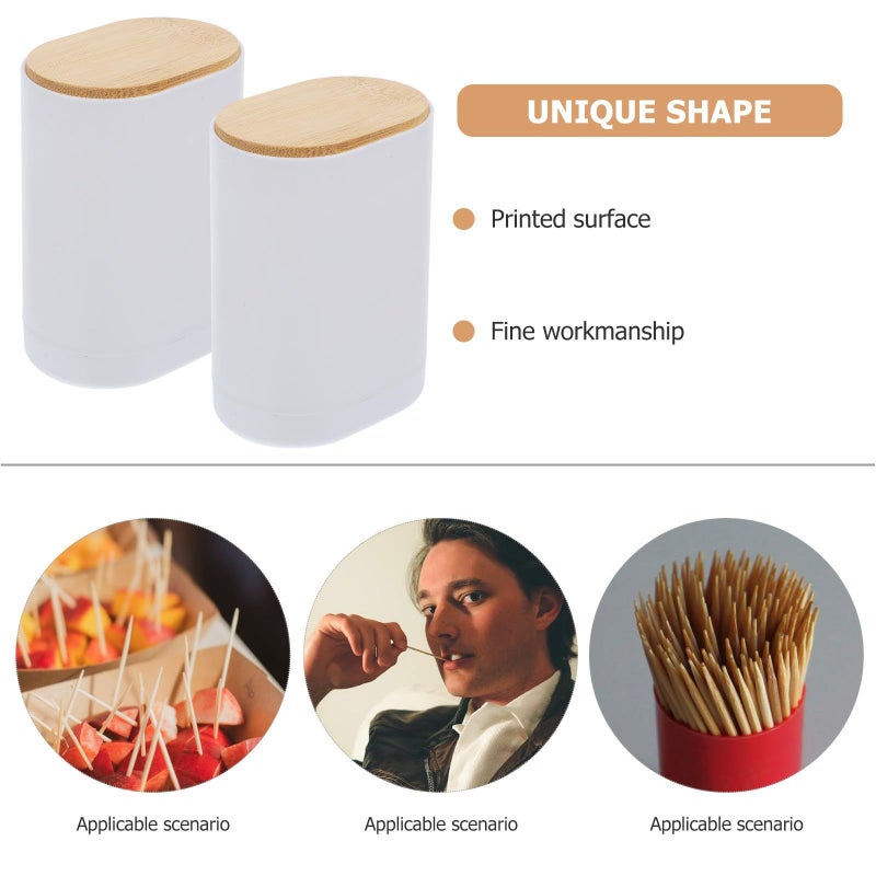2Pcs Automatic Pop Up Toothpick Holder with Lid ABS Kitchen Dispenser for Home and Restaurant - Image 4