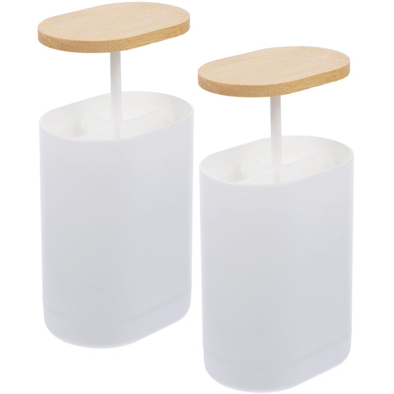 2Pcs Automatic Pop Up Toothpick Holder with Lid ABS Kitchen Dispenser for Home and Restaurant - Image 2
