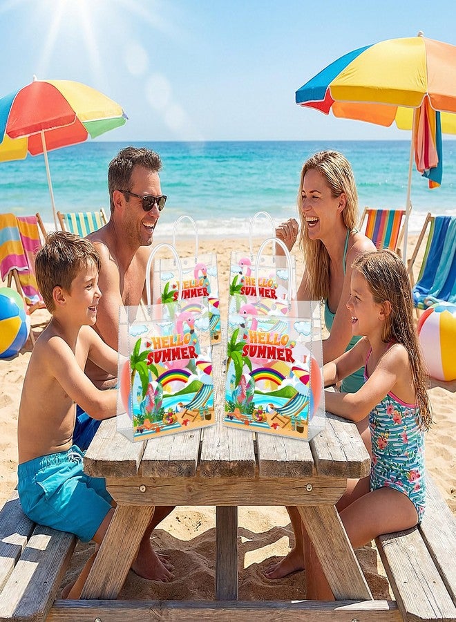 Aliceset 24pcs Hello Summer Clear Gift Bags with Handles PVC Summer Party Favor Bag Reusable Candy Goodie Bags for Beach Days, Pool Parties, Picnics & Outdoor Events(9.84"x 9.84"x 3.54" - Image 5