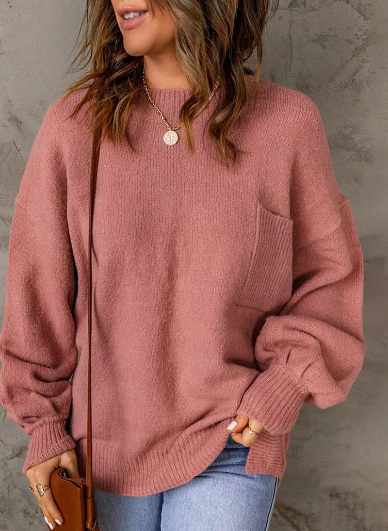 يونيكي Rust  Long Sleeves Pullover Sweaters