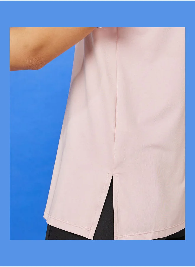 Styli Shoulder Mesh Panel Insert Oversized Yoga Active Top