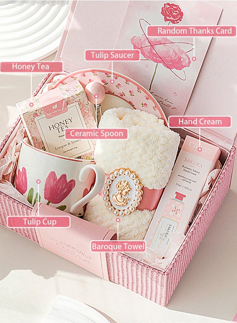 Birthday gift for Ladies Handmaid of honor gift box Wedding gift Bride Wedding towel hand cream Cup and saucer  - Image 1